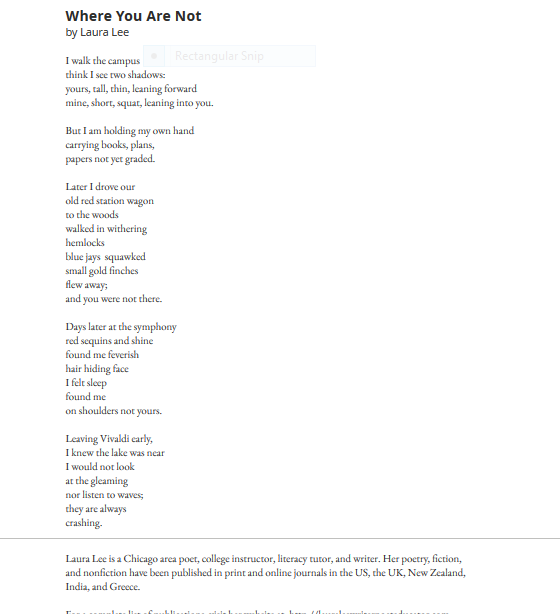 where you are not poetry at esthetic apostle June 2019